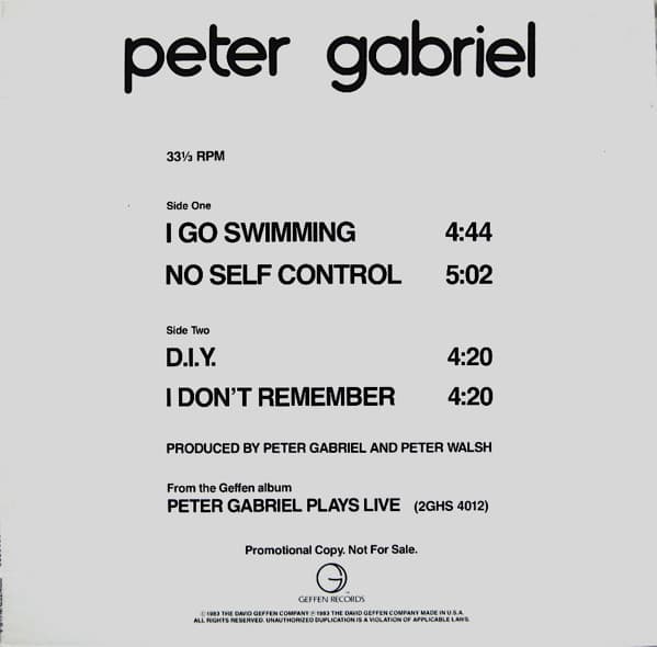 Peter Gabriel — Selections From "Peter Gabriel Plays Live"