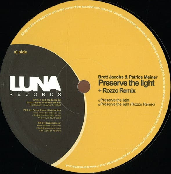Brett Jacobs & Patrice Meiner — Preserve The Light EP